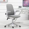 41ReQJhJDJL._AC_.jpg Chaise de bureau tissu lin hauteur réglable pivotante 360° accoudoirs relevables support lombaires réglable gris