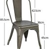 41ScSD3vkQL._AC_.jpg Yaheetech Chaise de Salle à Manger Lot de 4 Industrielle Tabouret de Cuisine Moderne 45 cm H Empilable avec Dossier Jardin Balcon Bistrot Café Salon Exterieur Interieur Couleur de Metal
