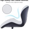 41SwdleGjIL._AC_.jpg LEMROE Chaises de Bureau Ergonomique, Fauteuil pivotant,Cuir PU, Chaise de Maison,réglable Tabouret pivotant avec Dossier Cuir PU (Blanc + Noir, 1 PC)