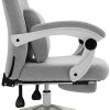 41UAfOH8yL._AC_.jpg Fauteuil de bureau grand confort dossier réglable repose-pied roulettes 360° lin 61 x 57 x 127 cm gris