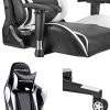 41UBdISDjjL._AC_.jpg GTPLAYER Chaise Gaming Fauteuil de Bureau Berçante Siège Ergonomique Accoudoir Réglable Appui-tête Support Lombaire (Noir-Blanc)