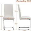 41VCRuFGm5L._AC_.jpg Yaheetech 4 Chaises de Salle à Manger Cuisine Siège Plus épais de 7 cm Piètement Acier Chromé Revêtement Similicuir 47cm de Hauteur Assise Blanche