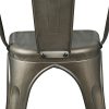 41VSEDbwQgL._AC_.jpg Yaheetech Chaise de Salle à Manger Lot de 4 Industrielle Tabouret de Cuisine Moderne 45 cm H Empilable avec Dossier Jardin Balcon Bistrot Café Salon Exterieur Interieur Couleur de Metal