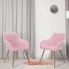 41XEoJwcyPS._AC_.jpg Edaygo Chaise de Salle à Manger Tabouret rembourrée Fauteuil de Salon, avec accoudoirs, Velours, Pieds en métal, Largeur env. 49 cm, Hauteur env. 47 cm, Rose, Pieds Or