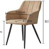 41Y6w2vtcwL._AC_.jpg OFCASA Lot de 2 Chaises de Salle à Manger avec Accoudoirs Chaise de Cuisine Rembourrée en Faux Cuir Pieds en Métal pour Le Salon Beige