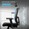 41YSZngUosL._AC_.jpg Frarlsh Fauteuil de Bureau en Accoudoirs Réglable et Hauteur Réglable, Ergonomique Chaise en Maille Respirante, Siège d'ordinateur Pivotant avec Dossier Inclinable (Noir)