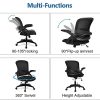 41Z2u5Fu84S._AC_.jpg COMHOMA Chaise de Bureau Fauteuil Pivotant Siège Ergonomique en Maille Respirant avec Accoudoirs Pliables Fonction Berçante Réglable en Hauteur (Noir)