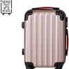 Set de 4 valises rigides M/L/XL et Vanity Rose-Or Coque ABS Ensemble Bagages - Pieds antidérapants 2 poignées 4 roulettes Compartiments - Malle Voyage