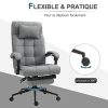 41ahbscUSRL._AC_.jpg Fauteuil de bureau manager capitonné chaise de bureau inclinable réglable ergonomique repose-pied rétractable tétière lin gris