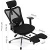 41amffl9M4L._AC_.jpg SIHOO Chaise de Bureau Fauteuil Ergonomique avec Repose-Pieds réglable en Hauteur et Appui-tête Siège en Maille avec Inclinaison du Dossier et Support Lombaire (Noir)