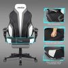 41b0hy-mzYL._AC_.jpg IntimaTe WM Heart Chaise Gaming, Fauteuil Gamer Ergonomique, Siège Gaming avec Dossier Haut, Fauteuil de Bureau avec Assis Rembourré, Repos-Pieds Pliable, Accoudoirs Réglables (Gris)