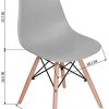 41bhvE-HYnL._AC_.jpg WV LeisureMaster Lot de 6 chaises de salle à manger en ABS avec pieds en bois (Gris, 6)