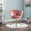 41cEuHiOAbL._AC_.jpg Wahson Chaise de bureau pivotante en velours Fauteuil de Bureau réglable en hauteur Chaise pour chambre à coucher/coiffeuse (Rose)