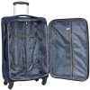41cHAAXB4dL._AC_.jpg Valise Taille Moyenne 67cm - ALISTAIR Plume - Toile Nylon Ultra légère et résistante - 4 Roues - Marque française (Bleu Marine)