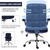 41cIWENucuS._AC_.jpg Yamasoro Chaise de bureau ergonomique avec accoudoirs rabattables, hauteur réglable à 360°, chaise de bureau avec support lombaire réglable, chaise de bureau en velours (bleu)