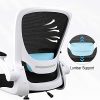 41cM6O8H21L._AC_.jpg Komene Chaise de Bureau Ergonomique Fauteuil de Ordinateur Portable Avec Accoudoir Rabattable Chaise Pivotante avec Accoudoirs Ajustables et Support Lombaire Réglable en Blanc.