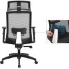 41cTH2249JL._AC_.jpg SONGMICS Fauteuil de bureau, Chaise de bureau en toile, Siège ergonomique, pivotant à 360°, support lombaire réglable, appui-tête, accoudoirs, inclinaison du dossier jusqu’à 120°, Noir OBN55BK