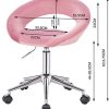 41cfs66mhdL._AC_.jpg WOLTU BS100rs,1 Chaise de Bureau Tabouret Roulant avec Velours Assise,Tabouret de Travail Fauteuil de Bureau pivotant et réglable,Rose