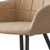 41d-4dach2L._AC_.jpg OFCASA Lot de 2 Chaises de Salle à Manger avec Accoudoirs Chaise de Cuisine Rembourrée en Faux Cuir Pieds en Métal pour Le Salon Beige