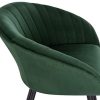 WOLTU 1 pièce Chaise de Salle à Manger rembourrée en Velours Pieds en métal,Chaise de réception Couleur Vert Foncé BH244dgn-1