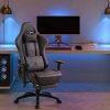 41eLhWszpEL._AC_.jpg Dowinx Chaise Gaming Ergonomique Style de Course avec Support et Coussin de Massage Lombaire Fauteuil de Bureau pour Ordinateur en Cuir Polyuréthane avec Repose-Pieds Rétractable Marron