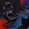 41fn8nX2xUL._AC_.jpg SONGMICS Fauteuil gamer, Chaise gaming, Siège de bureau réglable, avec repose-pieds télescopique, ergonomique, mécanisme basculent, appui-tête, support lombaire, charge 150 kg, Noir et gris OBG073B03