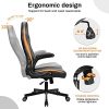 41h6KHmaNSS._AC_.jpg BASETBL Chaise de Bureau, Fauteuil Bureau Pivotante Ergonomique, Chaise Gaming en Cuir PU avec Accoudoir Rabattable, Hauteur Réglable (Noir)