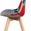 41hD2s91syL._AC_.jpg N/A Lot de 2 chaises de salle à manger tapissées patchwork rétro salle à manger cuisine chambre chaise de bureau (avec pieds en hêtre massif)