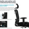 41hNhMmcwLL._AC_.jpg SIHOO Chaise de Bureau Fauteuil Ergonomique avec Repose-Pieds réglable en Hauteur et Appui-tête Siège en Maille avec Inclinaison du Dossier et Support Lombaire (Noir)