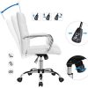 41hQxIr00bL._AC_.jpg Yaheetech Chaise de Bureau Ergonomique Fauteuil de Bureau Cuir PU avec Siège Dossier Rembourré Hauteur Réglable Inclinable Pivotantes Blanche