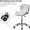 41hrWUU0EAL._AC_.jpg LEMROE Chaises de Bureau Ergonomique, Fauteuil pivotant,Cuir PU, Chaise de Maison,réglable Tabouret pivotant avec Dossier Cuir PU (Blanc + Noir, 1 PC)