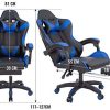 41iXUp6plhL._AC_.jpg CO-Z Chaise de Gaming, Fauteuil de Gamer, Fauteuil de Bureau Racing, Chaise Ergonomique Inclinable avec Appui-Tête et Support Lombaire, Siège de Gaming avec Repose-Pieds (Bleu)