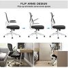41ipX0p4QNL._AC_.jpg Hbada Chaise de Bureau avec Accoudoirs Pliables et Support Lombaire, pour Étude ou Travail, Fauteuil d'Ordinateur Ergonomique, Siège Pivotant en Maille Respirante, Hauteur Réglable, Blanc