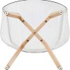 EGGREE Lot de 2 Chaises de Salle à Manger Chaises Transparent Scandinave Fauteuil de Salon avec Jambe de Bois de Hêtre Massif