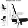 41jYZx-cviL._AC_.jpg Hbada Chaise de Bureau avec Accoudoirs Pliables, Fauteuil Ergonomique en Maille Respirante, Siège avec Dossier Inclinable, Pivotant à 360 °,Hauteur Réglable, Blanc