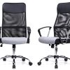 41jqGcCzPFL._AC_.jpg Exofcer Fauteuil de Bureau à Domicile en Maille Incurvée à Dossier Haut Chaise D'ordinateur Pivotante Chaise de Bureau Confortable (Gris)