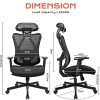 41kMOyhx2DS._AC_.jpg BASETBL Chaise de Bureau, Fauteuil de Bureau, Fauteuil Ergonomique avec Appui-Tête, Chaise Réglable en Coussin, Accoudoirs, Dossier et Support Lombaire, Charge Max 150kg (Noir)