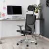 41lWUKCT4S._AC_.jpg WeValley Chaise de Bureau Ergonomique, Fauteuil de Pivotant en Maille Avoir Soutien Lombaire et Accoudoir Réglable, Capacité Maximal de 180 KG Noir
