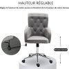 41lWiWefuKL._AC_.jpg Fauteuil de bureau chaise de bureau pivotant hauteur réglable 54L x 71l x 94-110H cm velours gris