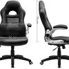 SONGMICS Fauteuil gamer, Chaise gaming, Chaise racing, Siège e-sport, Chaise de bureau à haut dossier, hauteur réglable, accoudoirs relevables, mécanisme d'inclinaison, Noir OBG28B