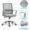 41meoCbNiYL._AC_.jpg Fauteuil chaise de bureau ergonomique hauteur réglable pivotante 360° revêtement maille gris