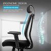 41mhwKBGyrL._AC_.jpg Frarlsh Fauteuil de Bureau en Accoudoirs Réglable et Hauteur Réglable, Ergonomique Chaise en Maille Respirante, Siège D'ordinateur Pivotant avec Dossier Inclinable, 150kg Maximum (Noir)