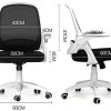 41mzIYxHaML._AC_.jpg Hbada Chaise de Bureau avec Accoudoirs Pliables, Fauteuil Ergonomique en Maille Respirante, Siège avec Dossier Inclinable, Pivotant à 360 °,Hauteur Réglable, Blanc