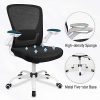 41nFgTbRGQL._AC_.jpg Komene Chaise de Bureau Ergonomique Fauteuil de Ordinateur Portable Avec Accoudoir Rabattable Chaise Pivotante avec Accoudoirs Ajustables et Support Lombaire Réglable en Blanc.