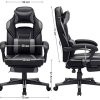 41p4PNmznKL._AC_.jpg SONGMICS Fauteuil gamer, Chaise gaming, Siège de bureau réglable, avec repose-pieds télescopique, ergonomique, mécanisme basculent, appui-tête, support lombaire, charge 150 kg, Noir et gris OBG073B03