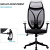 IntimaTe WM Heart Chaise de Bureau en Maille, Siege de Bureau Ergonomique, Fauteuil de Bureau Inclinable, Dossier Haut avec Appui tête et Soutien Lombaire, Accoudoirs Réglable, Noir