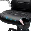 SONGMICS Fauteuil gamer, Chaise gaming, Chaise racing, Siège e-sport, Chaise de bureau à haut dossier, hauteur réglable, accoudoirs relevables, mécanisme d'inclinaison, Noir OBG28B