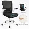 41q0oLke9FL._AC_.jpg Komene Chaise de Bureau Ergonomique Fauteuil de Ordinateur Portable Avec Accoudoir Rabattable Chaise Pivotante avec Accoudoirs Ajustables et Support Lombaire Réglable en Blanc.