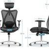 41qBW1keoYL._AC_.jpg mfavour Siège Confortable Chaise de Bureau Fauteuil Ergonomique avec Accoudoirs Réglable Hauteur Appui-tête Ajustable Dossier Inclinable Soutien Lombaire Le Charge Max. 200kg
