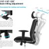 41qMj7DEhgS._AC_.jpg SIHOO Chaise de Bureau Ergonomique, Fauteuil de Bureau avec Support Lombaire, Appuie-tête et accoudoir réglables, Chaise de Bureau Confortable en Maille Respirante, Noir